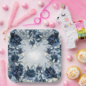 Assiettes En Carton Dîner Mariage Cascadation Navy Peonies (Fête)