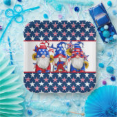 Assiettes En Carton Dîner Patriotic Gnomes en papier (Fête)