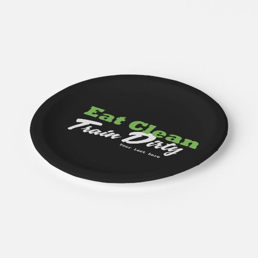 Assiettes En Carton DÎNER PROPRE TRAIN DIRTY Gym Fitout Party (Angle)