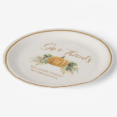 Assiettes En Carton Dîner Thanksgiving Remercier Citrouille (Angle)