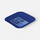 Assiettes En Carton Dîner TV rétro en bleu (Angulaire)