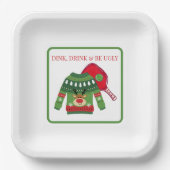 Assiettes En Carton Dink Drink Be Ugly Pickleball Ugly Sweater Party (Recto)