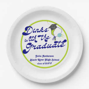 Assiettes En Carton Dinks avec Graduate Pickleball Graduation