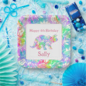 Assiettes En Carton Dino Dig arc-en-ciel (Fête)