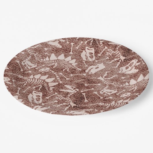 Assiettes En Carton Dino Dig brown   (Angle)