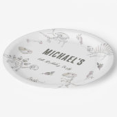 Assiettes En Carton Dino Dig Round Anniversaire (Angle)