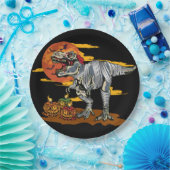 Assiettes En Carton Dino-Mash : Pumpkinosaur Éffrayant (Fête)