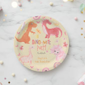 Assiettes En Carton Dino-mite dino rose fête d'anniversaire