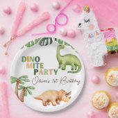 Assiettes En Carton Dino-mite fête 1er anniversaire (Fête)