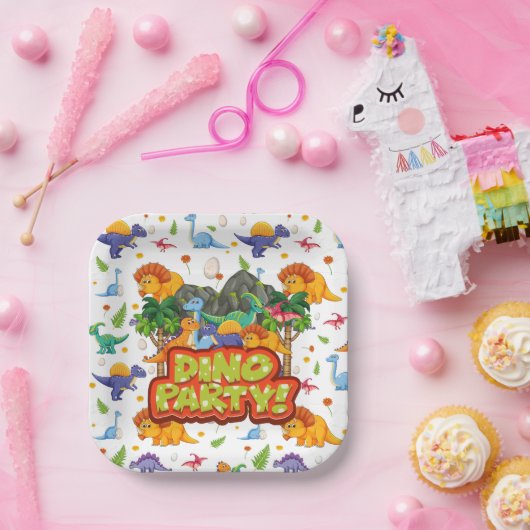 Assiettes En Carton Dino Party (Fête)