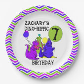 Assiettes En Carton Dino-Riffic 7e Plaques papier d'anniversaire (Devant)