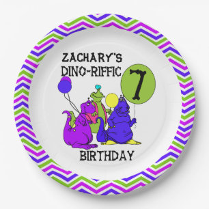 Assiettes En Carton Dino-Riffic 7e Plaques papier d'anniversaire