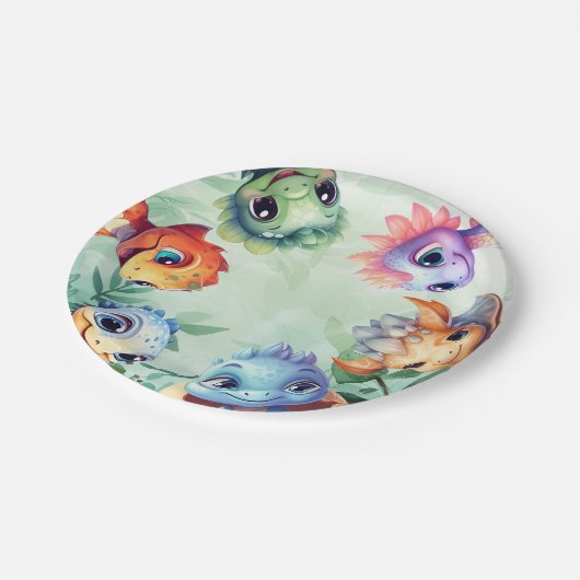 Assiettes En Carton Dino Roar Anniversaire Bash (Angle)