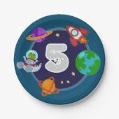 Assiettes En Carton Dinos dans les plaques spatiales (Devant)