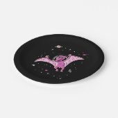 Assiettes En Carton Dinos De Ptérodactyle Violet Dans L'Espace (Angle)