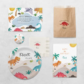 Assiettes En Carton Dinos Peint fête d'anniversaire