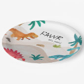 Assiettes En Carton Dinos Peint fête d'anniversaire (Angle)