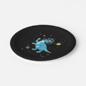 Assiettes En Carton Dinos Rhabdodon Bleu Dans L'Espace (Angle)