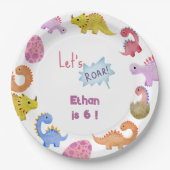 Assiettes En Carton Dinos, rugissons anniversaires de enfants (Devant)