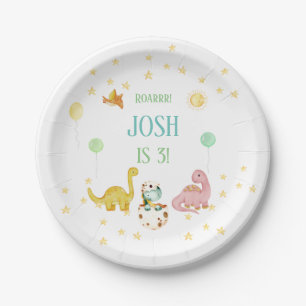 Assiettes En Carton Dinosaur 3ème anniversaire enfants