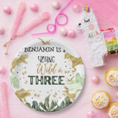 Assiettes En Carton Dinosaur 3ème anniversaire garçon fête (Fête)