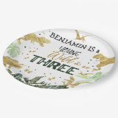 Assiettes En Carton Dinosaur 3ème anniversaire garçon fête (Angle)