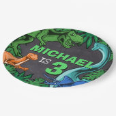 Assiettes En Carton Dinosaur Anniversaire Dino Trex Préhistorique Garç (Angle)