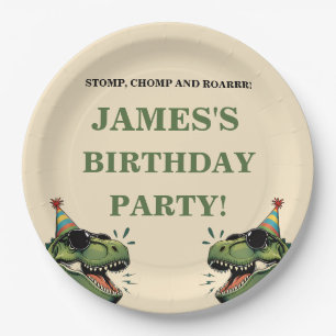 Assiettes En Carton Dinosaur Anniversaire Papier Plaque pour enfants