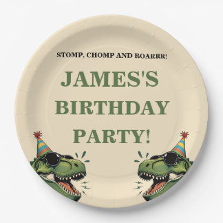 Assiettes En Carton Dinosaur Anniversaire Papier Plaque pour enfants