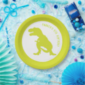 Assiettes En Carton Dinosaur Anniversaire Vert (Fête)