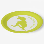 Assiettes En Carton Dinosaur Anniversaire Vert (Angle)