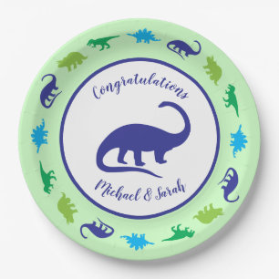 Assiettes En Carton Dinosaur Baby shower Dino Pink Girl