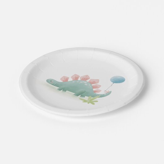 Assiettes En Carton Dinosaur Balloon Plaque de papier d'anniversaire d (Angle)