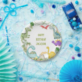 Assiettes En Carton Dinosaur Bonne fête d'anniversaire (Fête)