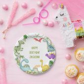 Assiettes En Carton Dinosaur Bonne fête d'anniversaire (Fête)