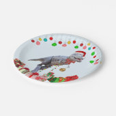 Assiettes En Carton Dinosaur Christmas (Angle)