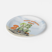 Assiettes En Carton Dinosaur Construction Boy Anniversaire (Angle)