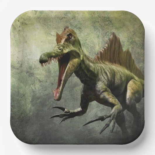 Assiettes En Carton Dinosaur effrayant (Recto)