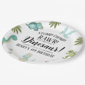 Assiettes En Carton Dinosaur fête d'anniversaire (Angle)