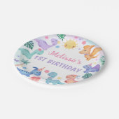 Assiettes En Carton Dinosaur fête d'anniversaire (Angle)