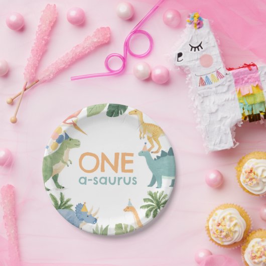 Assiettes En Carton Dinosaur fête d'anniversaire (Fête)