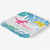 Assiettes En Carton Dinosaur fille 1er anniversaire coloré (Angulaire)