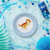 Assiettes En Carton Dinosaur Gold T Rex Blue Boy Party (Fête)