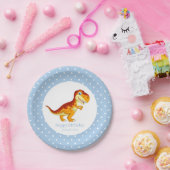 Assiettes En Carton Dinosaur Gold T Rex Blue Boy Party (Fête)