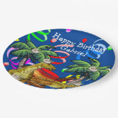 Assiettes En Carton Dinosaur Happy Birthday Plaques de papier (Angle)