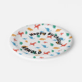 Assiettes En Carton Dinosaur Joyeux anniversaire (Angle)