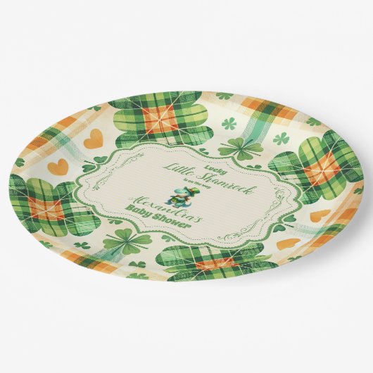 Assiettes En Carton Dinosaur Lucky Little Shamrock (Angle)