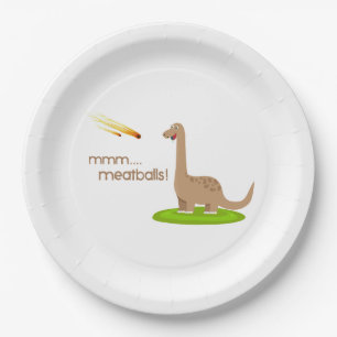 Assiettes En Carton Dinosaur Meteor Boules de viande