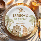Assiettes En Carton Dinosaur One-A-Saurus 1ère fête d'anniversaire