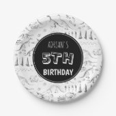 Assiettes En Carton Dinosaur Os Fossiles Motifs Âge d'anniversaire (Devant)
